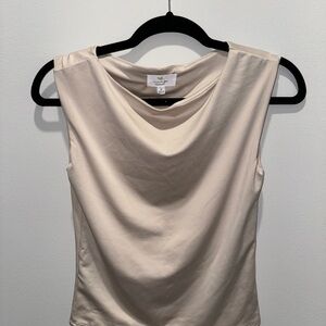 Cream/Beige High Neck Tank Top